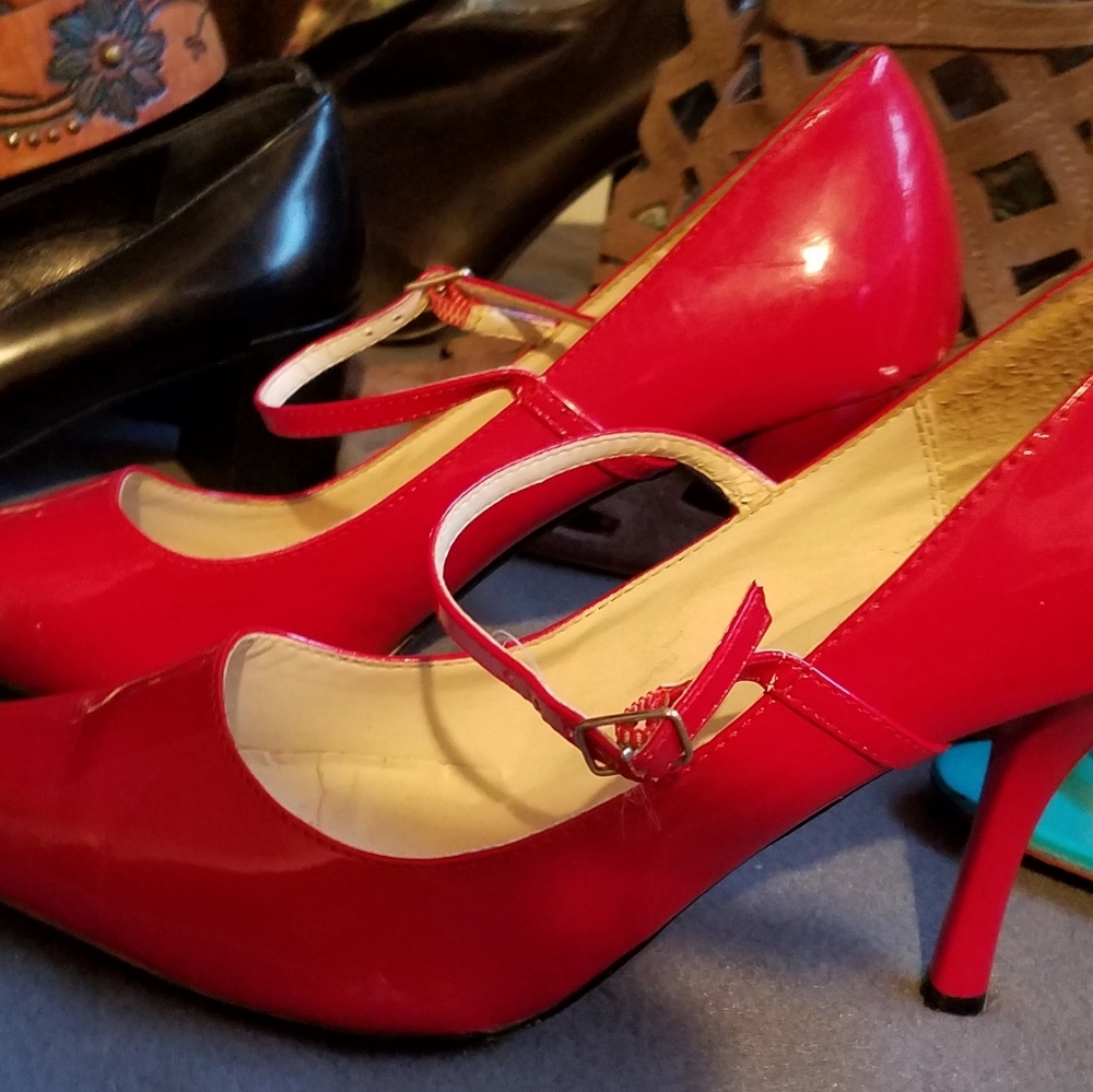 Red strappy classic Heels